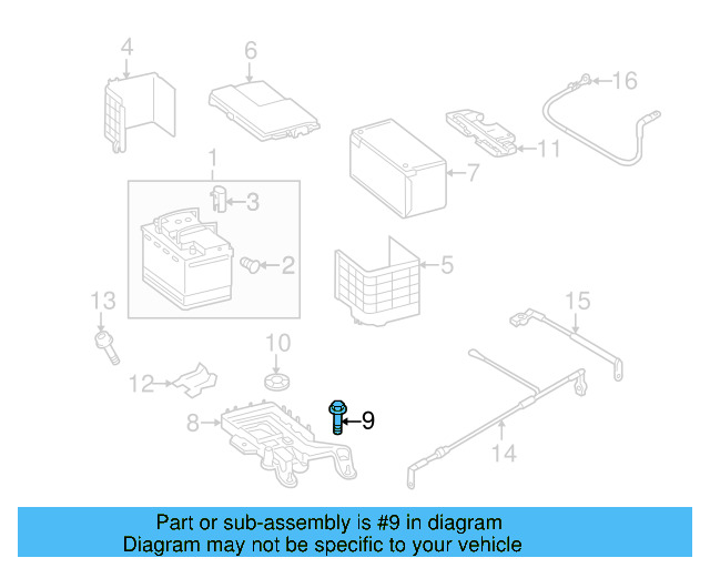 Battery Tray Mount Bolt N-104-827-01 - View 39