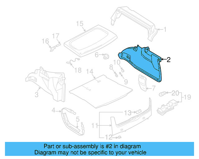 Trunk Trim 1J6-867-428-J-1BS - View 2