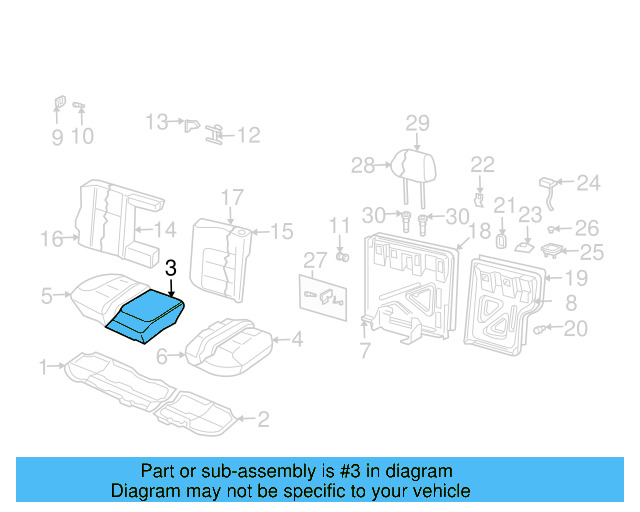 Seat Cushion Pad 1J0-885-376-N - View 4