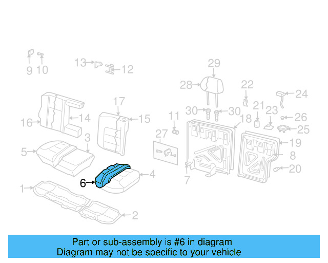 Seat Cushion Pad 1J0-885-376-N