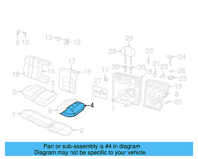 Seat Cushion Pad 1J9-885-375-M - View 3