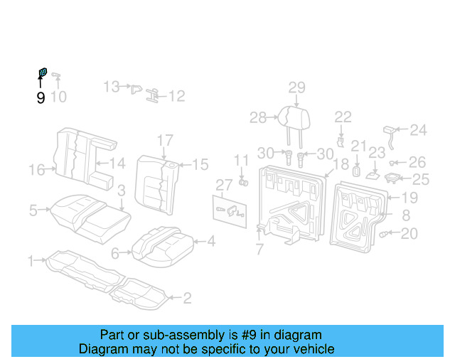 Seat Back Frame Bracket 1J0-886-162-B - View 10