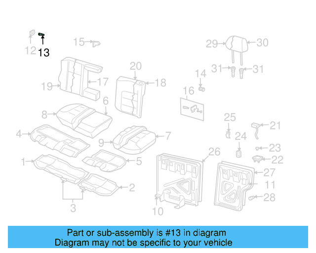 Seat Back Frame Stud WHT-003-287 - View 3