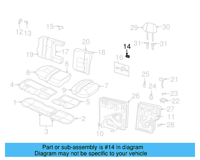 Seat Back Frame Bushing 1J0-886-227 - View 2