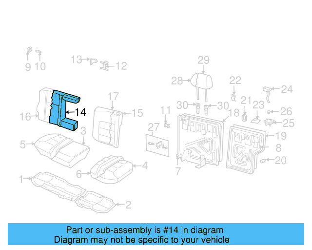 Seat Back Pad 1J0-885-776-AM - View 9