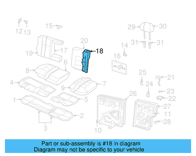 Seat Back Pad 1J0-885-775-AM - View 4