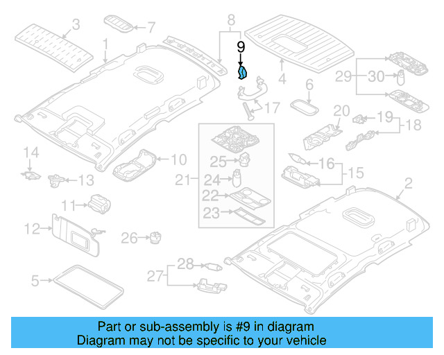 Rear Header Trim Clip 3D0-867-276 - View 19