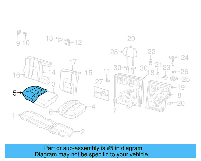 Seat Back Pad 1J0-885-776-AM - View 5