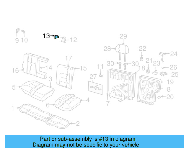 Seat Back Frame Cover 8L0-886-197-A-9B9