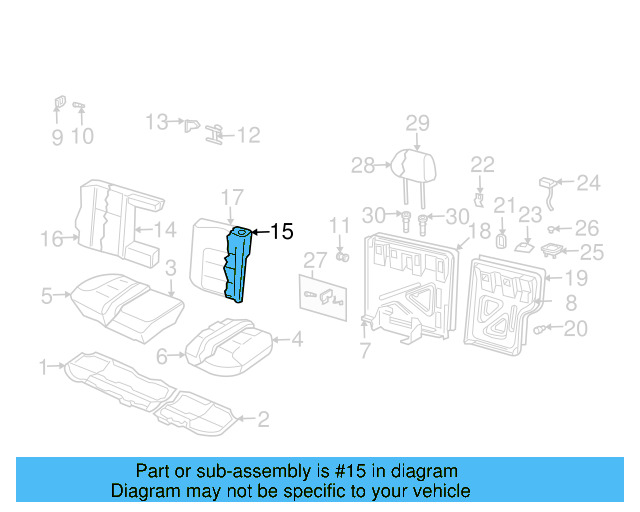 Seat Back Frame Cover 8L0-886-197-A-9B9 - View 13