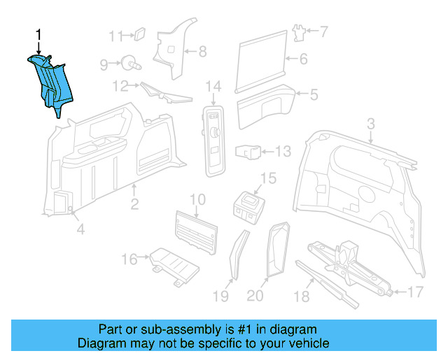 Upper Pillar Trim 7B0-867-288-B-ES3 - View 3