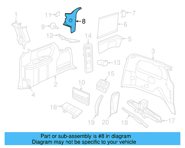 Rear Pillar Trim 7B0-867-245-L-ES3
