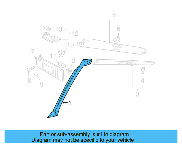 Windshield Pillar Trim 1C0-867-234-N-6N6 - View 4
