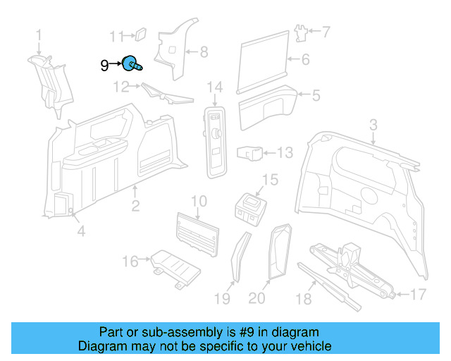 Rear Pillar Trim Clip 7B0-867-299-ES3