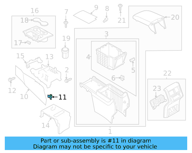 Console Body Center Bracket 5N0-867-190 - View 22
