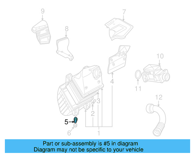 Air Cleaner Assembly Grommet 8K0-129-669 - View 12