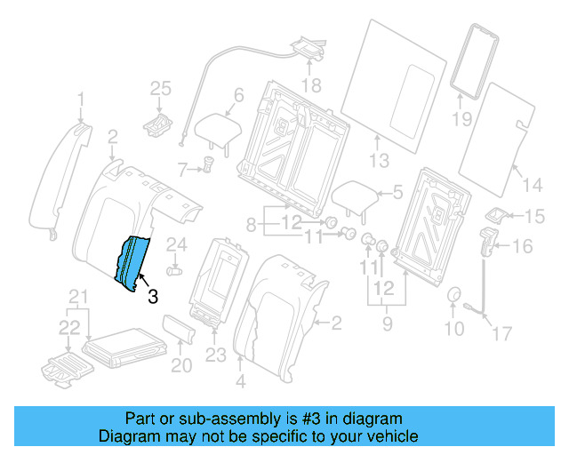 Seat Back Pad 3C8-885-776-J - View 3