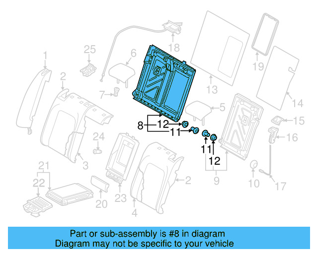 Seat Back Frame 3C8-885-504-C - View 3
