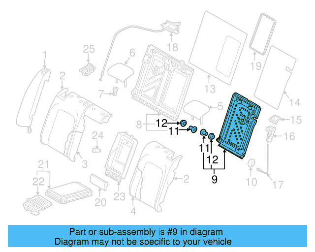 Seat Back Frame 3C8-885-503-F - View 3