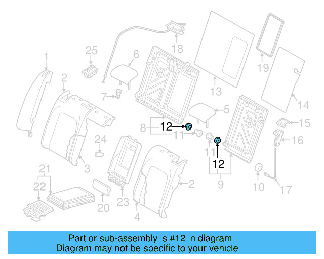 Seat Back Frame Grommet 3C0-885-677