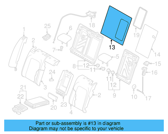 Seat Back Panel 3C5-885-754-A-8W4 - View 7