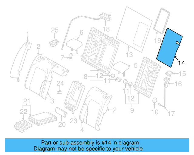 Seat Back Panel 3C5-885-753-8W4 - View 6