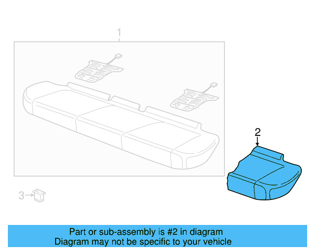 Seat Cushion Pad 3C8-885-319-E - View 3