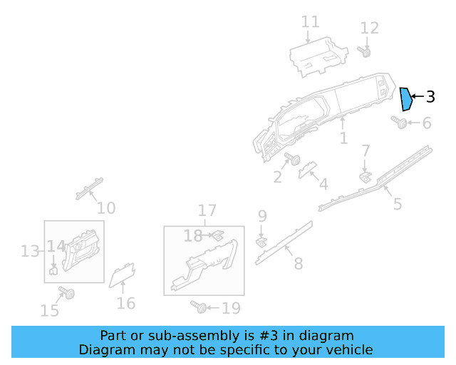 Cluster Bezel Trim 17B-854-524-YI2 - View 4