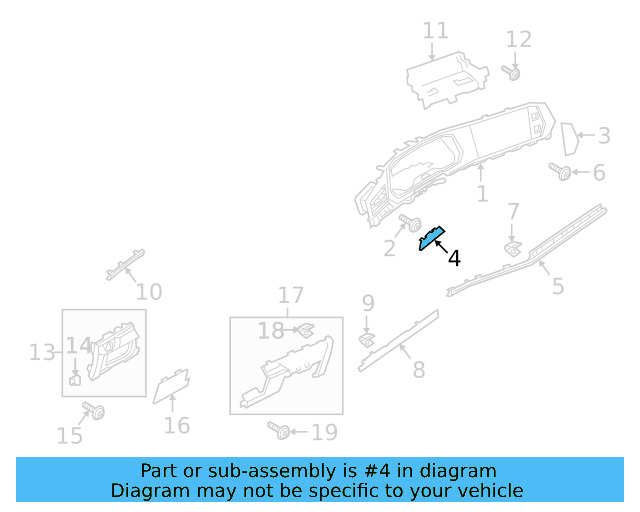 Cluster Bezel Trim Plate 17B-858-419-1L2 - View 3
