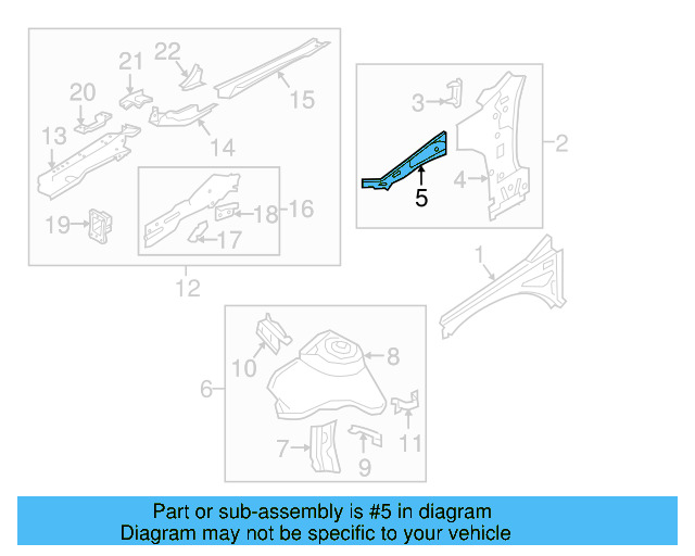 Upper Inner Rail 5G0-809-147-A - View 7