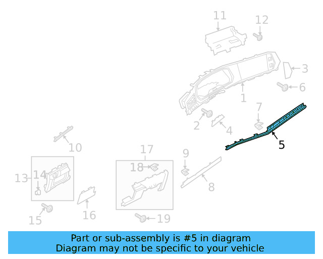 Instrument Panel Insert 5G0-863-501-A - View 9