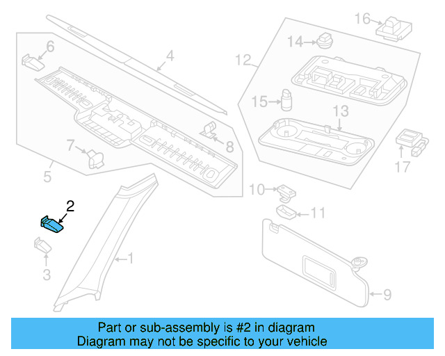 Windshield Pillar Trim Clip 4A0-867-276 - View 13
