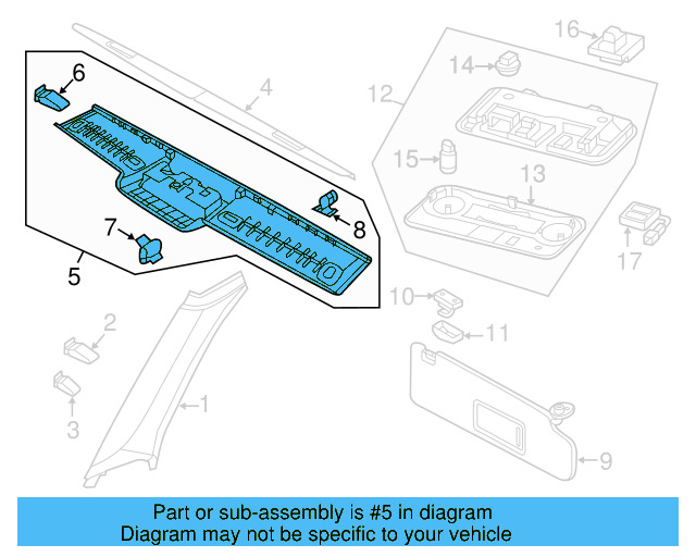 Header Panel 5C5-817-123-E - View 7