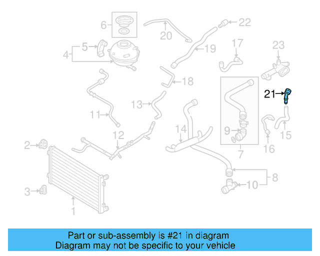 Upper Hose Coupling 1C0-122-291 - View 33