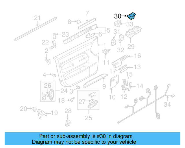 Door Window Switch Bezel 7L6-959-521-D-7R3 - View 4