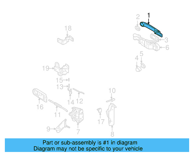 Handle, Outside (Unpainted) 3b0837207ggru - View 7