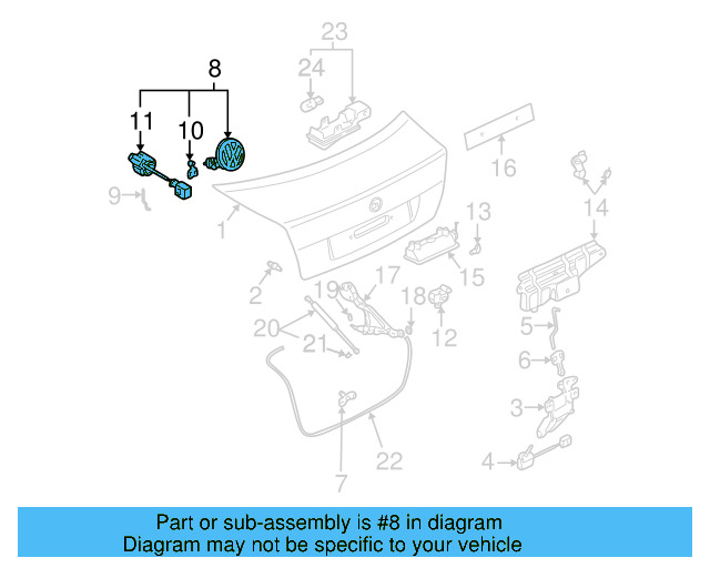 Lock Cylinder Assembly 107-827-469-FF - View 4