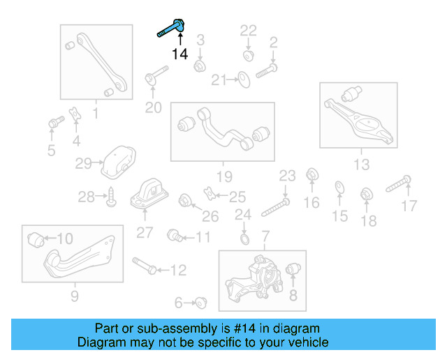 Lower Control Arm Mount Bolt N-106-286-01 - View 4