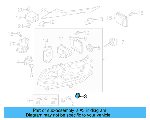 Headlamp Assembly Spacer 8E0-806-193 - View 14