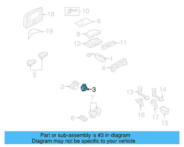 Mirror Switch 3D0-959-565-C-5W8 - View 3