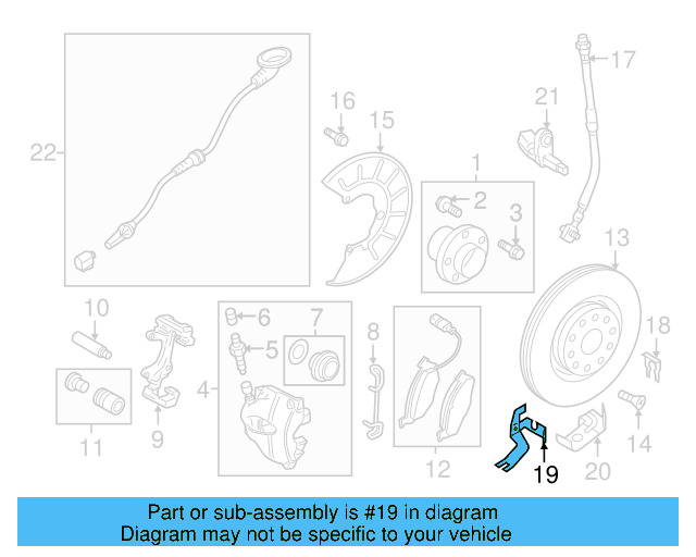 Brake Hose Bracket 1K0-611-841-F - View 15