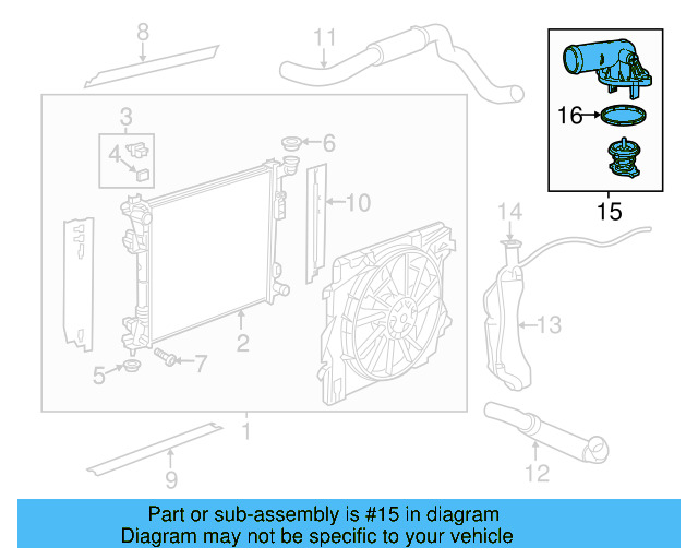 Thermostat Housing 7B0-121-111-B - View 4