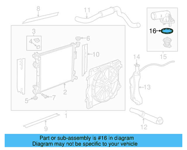 Thermostat Unit Seal 7B0-121-119-B - View 3