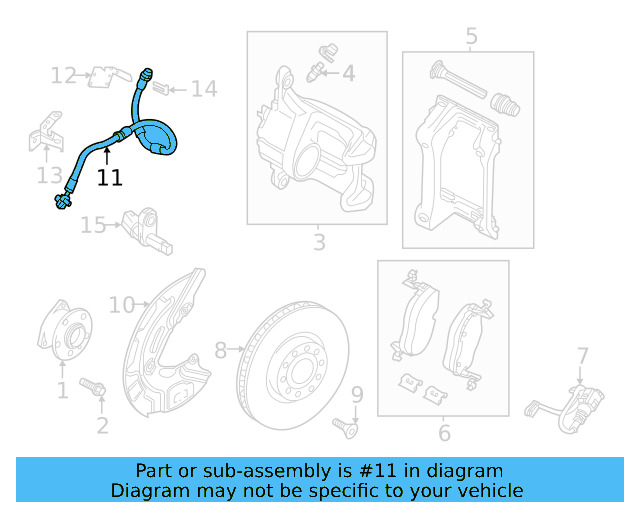 Brake Hose Upper Bracket 1EA-611-846-B - View 7