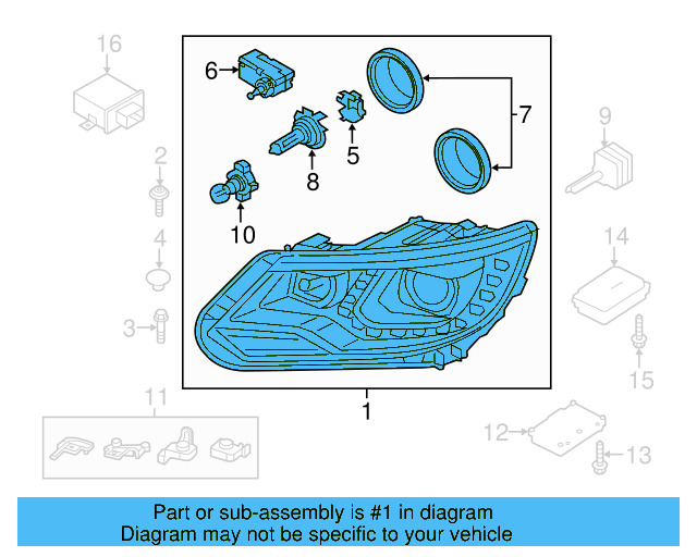 Headlamp Assembly 5N0-941-754-B - View 3