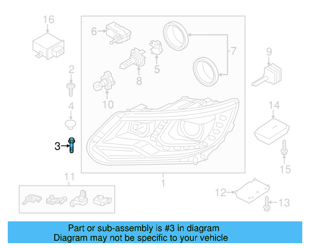 Headlamp Assembly Bolt N-910-953-01 - View 16