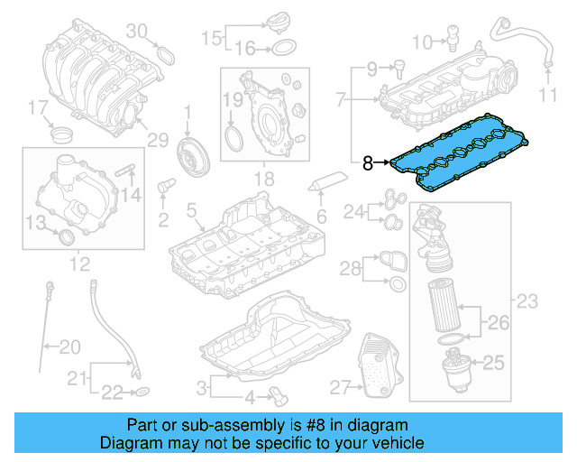 Engine Valve Cover Gasket 07K-103-483-B - View 6