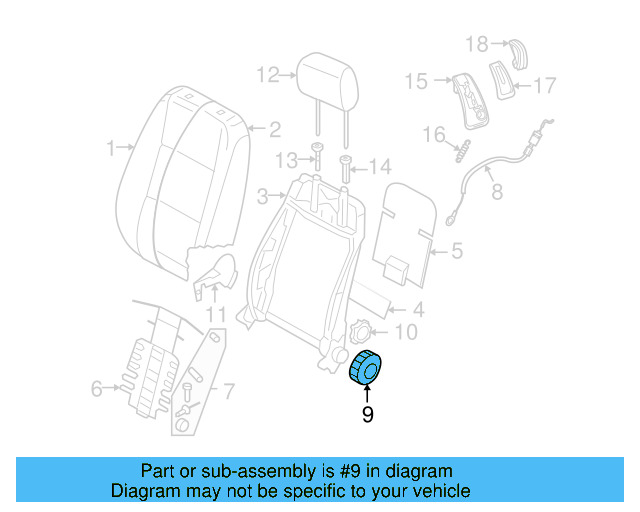 Recline Knob 1J0-881-671-H-95T - View 4