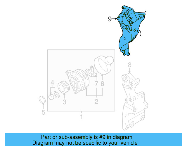 Alternator Bracket 03H-260-089-G - View 7