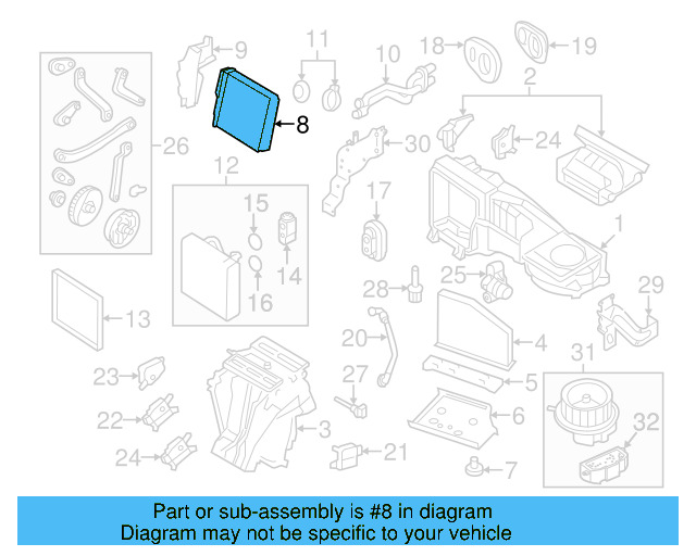 Heater Core 3C0-819-031-A - View 42